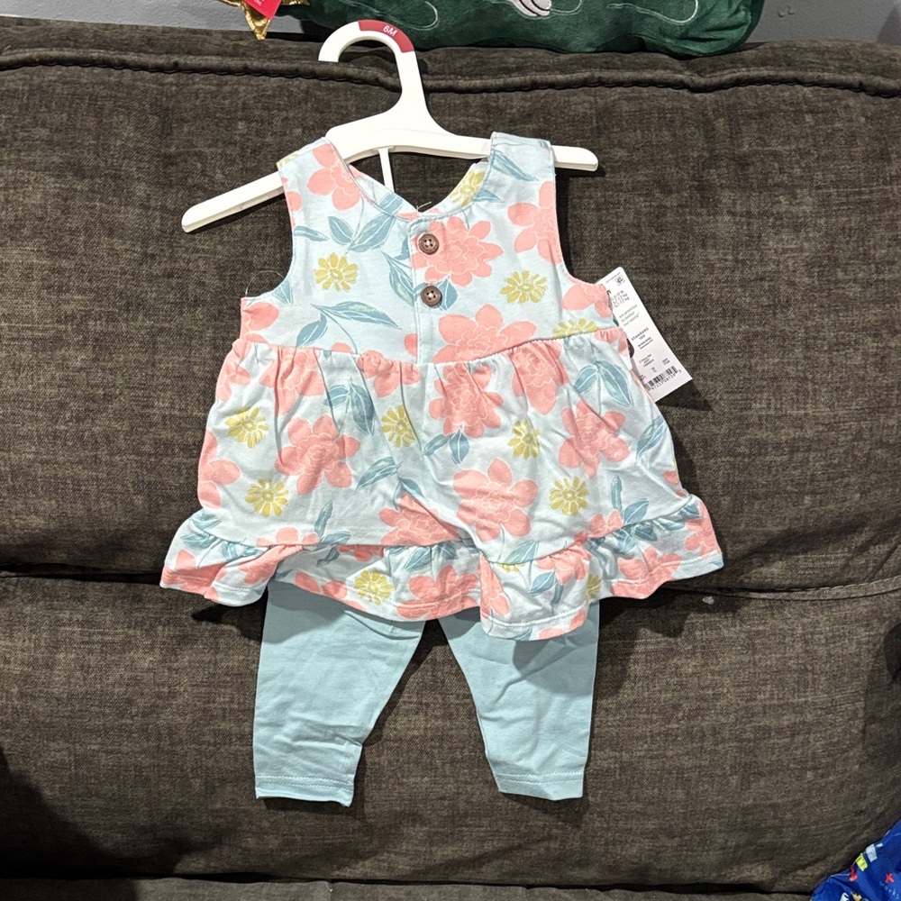 Carter's Pink and Blue Floral Baby Set